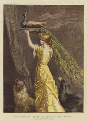 O Jantar de Natal, Trazendo o Pavão (chromolitho)